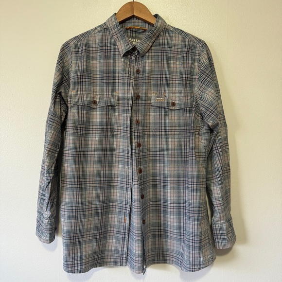 ARIAT REBAR Shirt Womens XXL Button Up Fitted Long Sleeve Size 1x - Picture 1 of 7